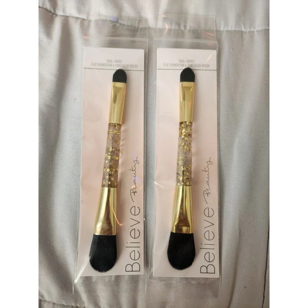 2-PACK / Believe Beauty DUAL-ENDED FLAT FRONT FOUNDATION & CONCEALER BRUSHES